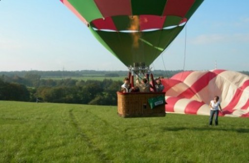 Taking off from Vencimont village
